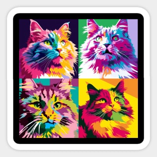 Norwegian Forest Cat Pop Art - Cat Lover Gift Sticker